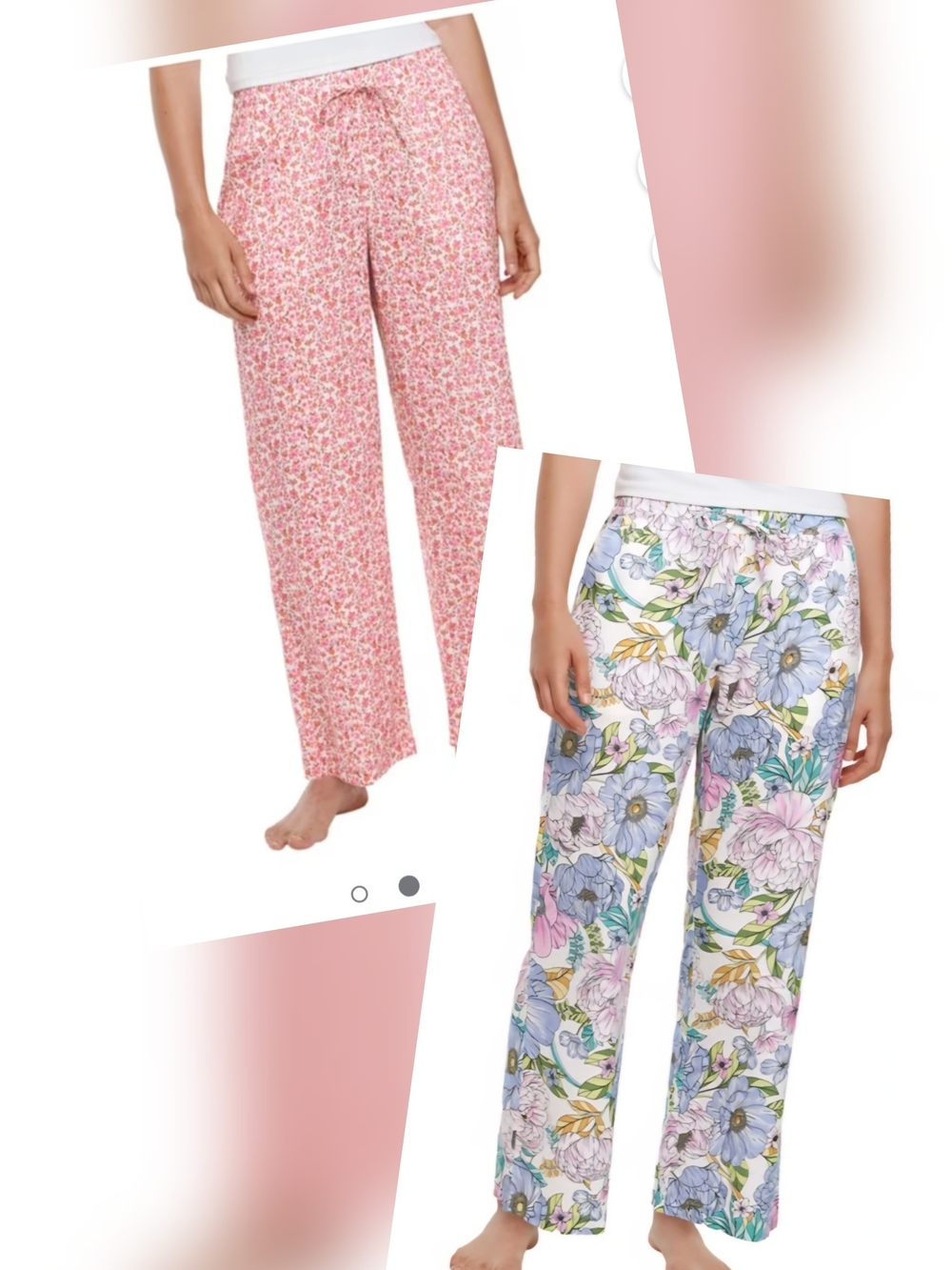Women’s Floral Lounge Pants - Pink & Multicolor Floral